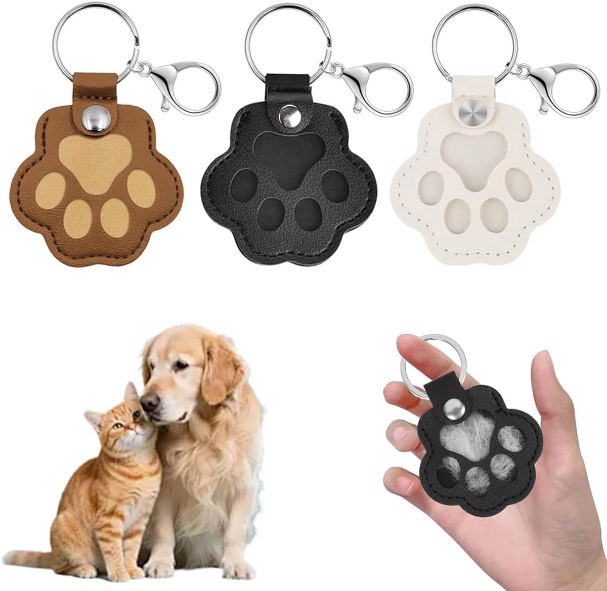 Huisdier Sleutelhangers Set van 3 - Paw Design - Voor Honden en Katten - Leuk en Functioneel - ShopVlot