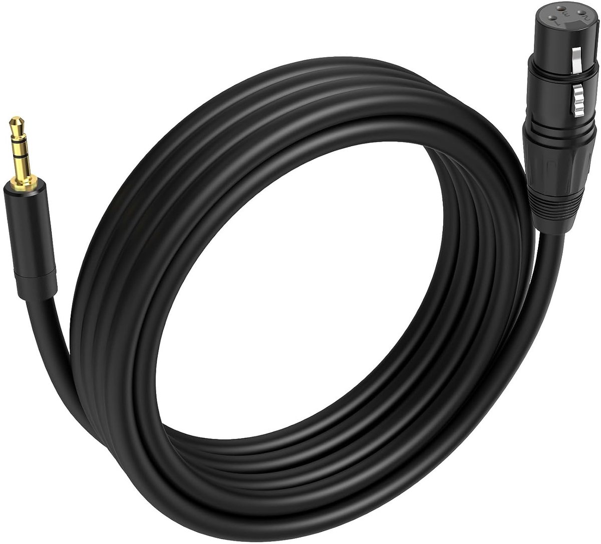 TRS naar XLR-kabel 2 meter - 3,5 mm naar XLR vrouwelijk - uitgebalanceerd - ideaal voor audioverbindingen - ShopVlot