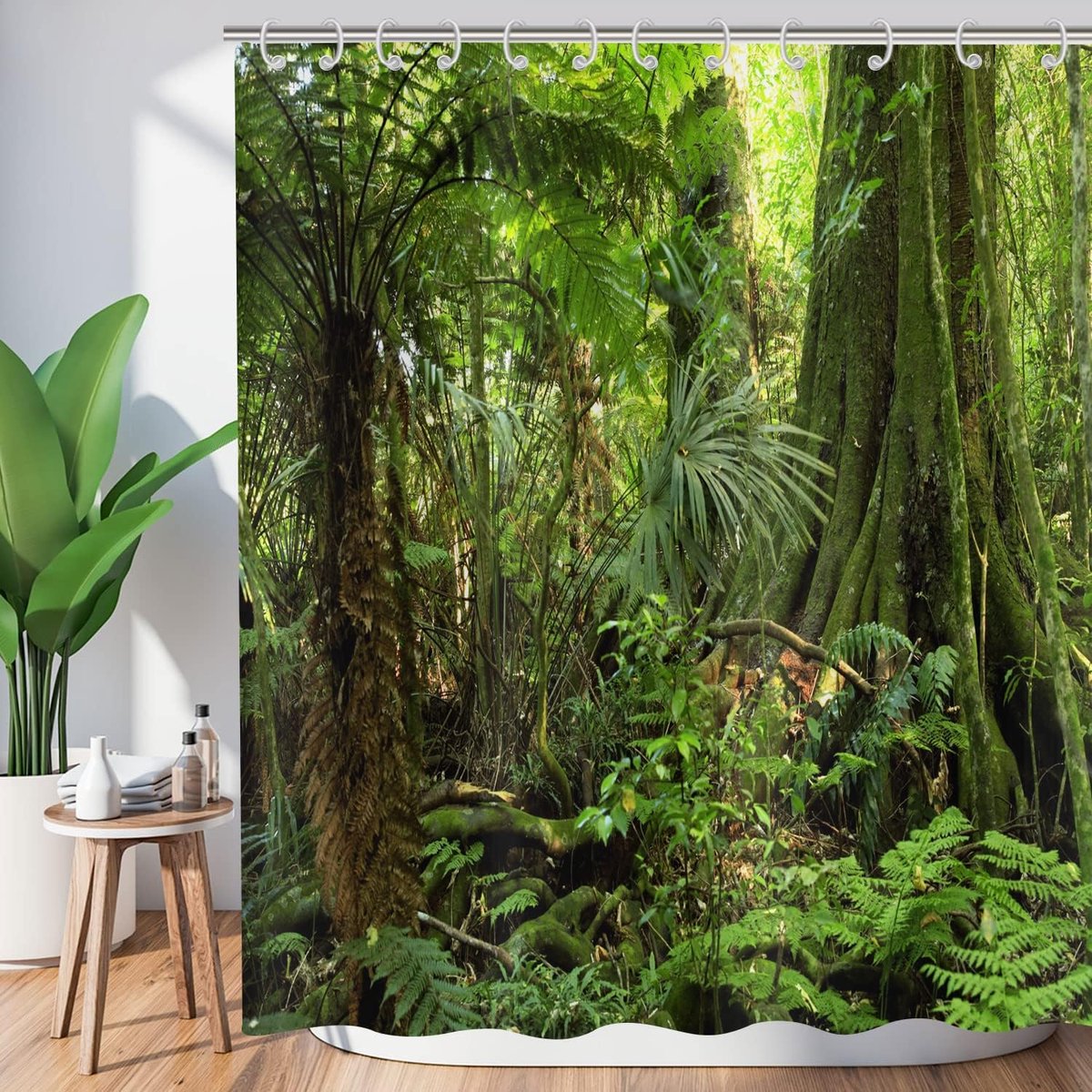 Douchegordijn 180x200 cm - tropisch jungle design - waterdicht polyester - veilig en comfortabel baden - ShopVlot