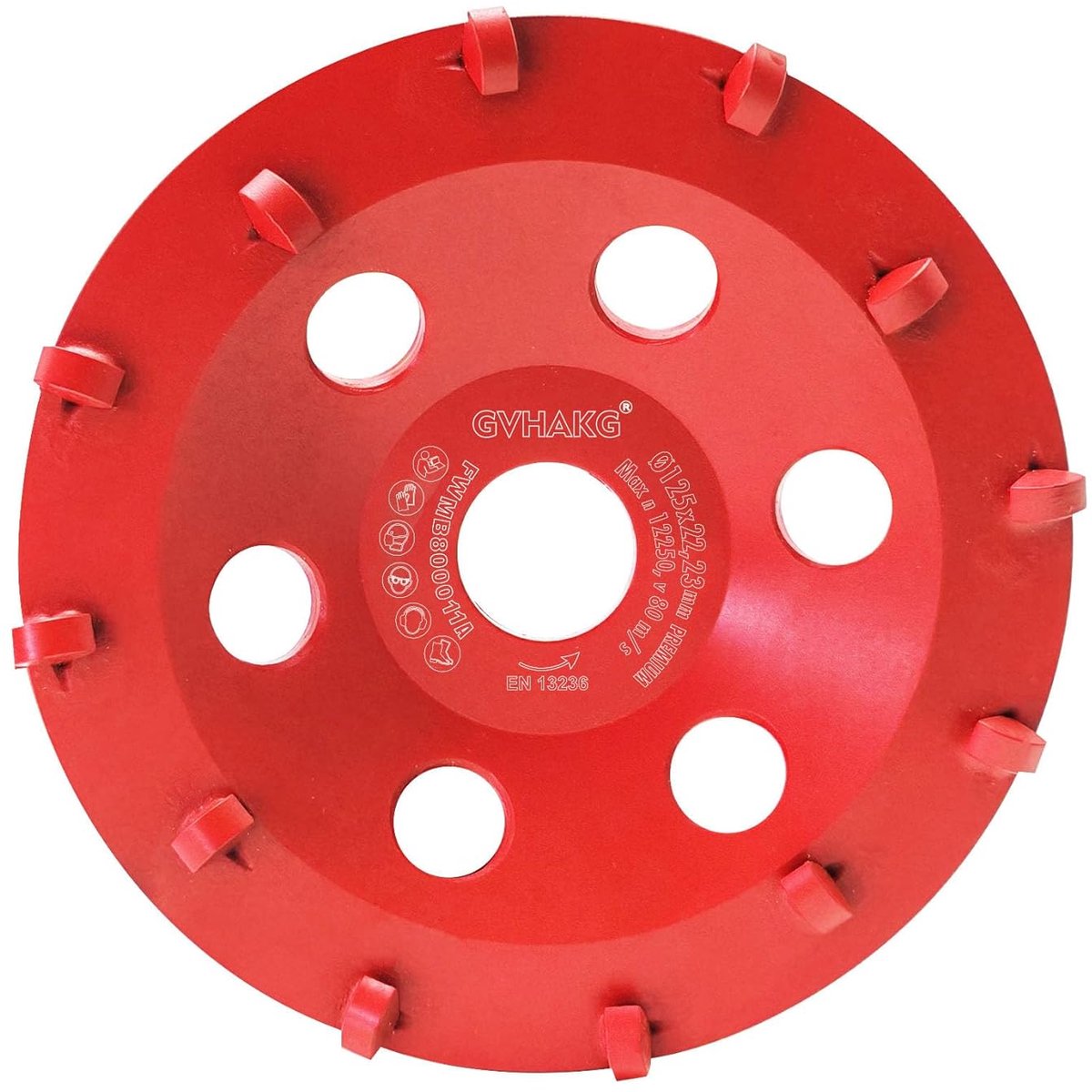 125 mm x 22.23 mm PKD Diamond Grinding Head, 12 Segments Diamond Grinding Wheel for Screed, Concrete, Epoxy Resin - ShopVlot