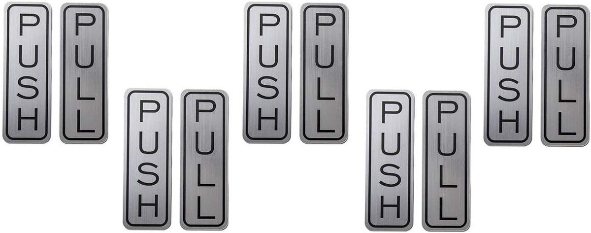 Be The Bestest Brushed 304 Grade Stainless Steel Premium Push/Pull Set Door Vertical Sign 12.7 x 3.8cm Stylish (Pack - ShopVlot