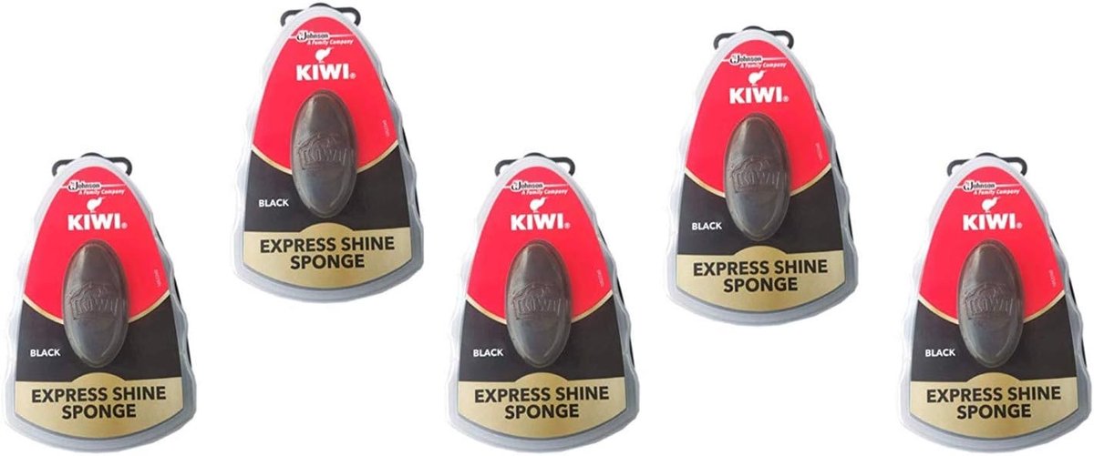 By Be The Bestest Kiwi Express Shoe Shine Sponge, Black 5 ml (Pack of 5), Black, Free Size, Black, One size - ShopVlot