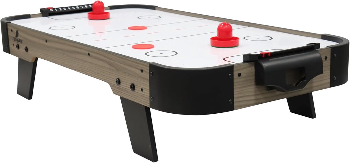 Cougar Mini Air Hockey Table, 3 ft, Oak/Grey - Air Hockey Table with Accessories (Pucks and Pushers) - for all ages - ShopVlot