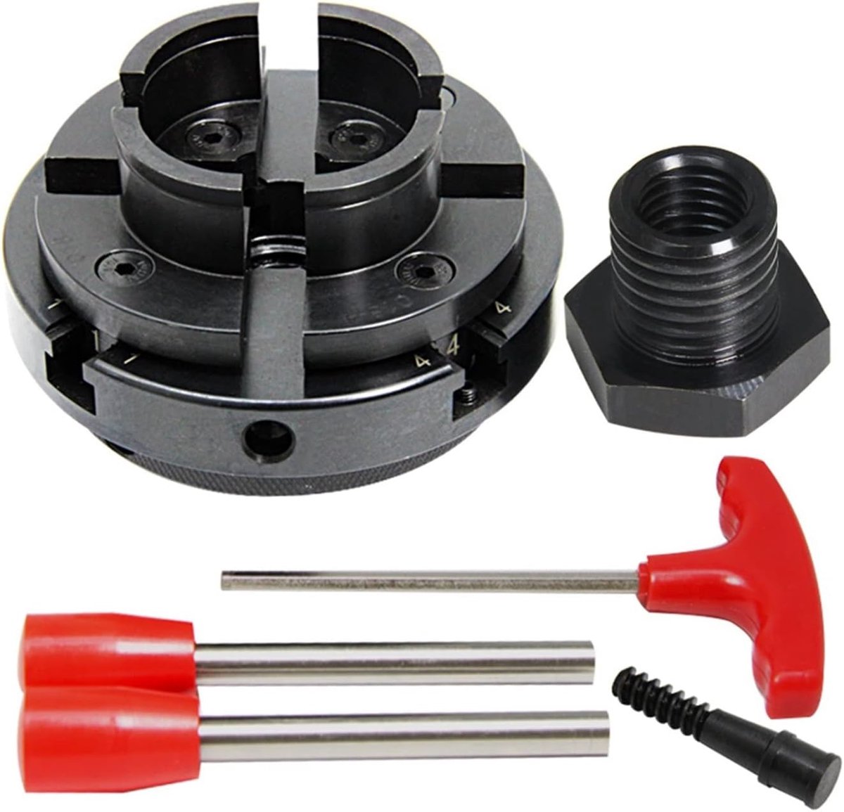 4-Inch Wood Lathe, 100mm 4-Jaw Self Centering Suitable for Woodworking and Accessories for Woodworking Tools (Color : - ShopVlot