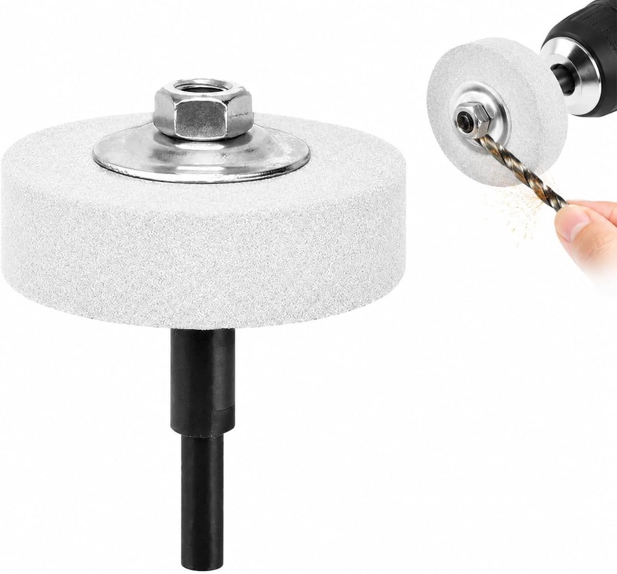 Metaal slijpkop 75 mm - slijpsteen adapter - 8 mm schacht - polijsten en slijpen - ShopVlot