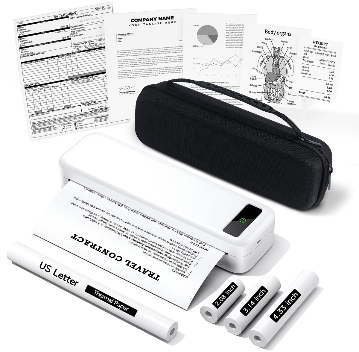 Solidchoice - Draagbare Draadloze Thermische Printer voor Reisgebruik