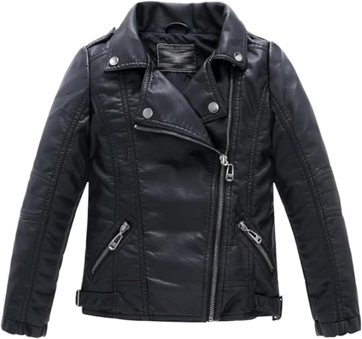 Motorjack voor kinderen - maat 110-164 - faux leren - stoere uitstraling - ideaal voor buitenactiviteiten - ShopVlot