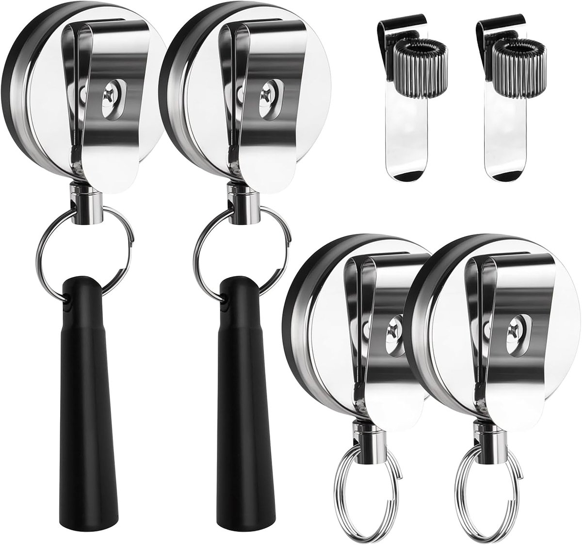 4pcs Penhouder met trekkoord - Silicone metalen clip - Multifunctioneel voor werk en vrije tijd - ShopVlot
