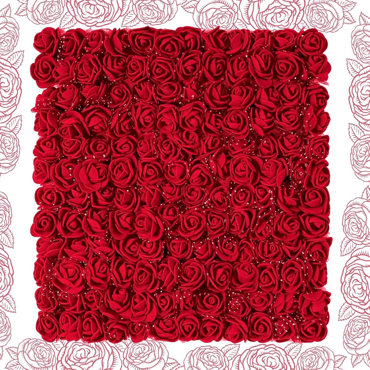 Faux rozenhoofden 144pcs - 2.5cm kunstof rozen - zachte foam bloemen - perfect voor decoratie - ShopVlot
