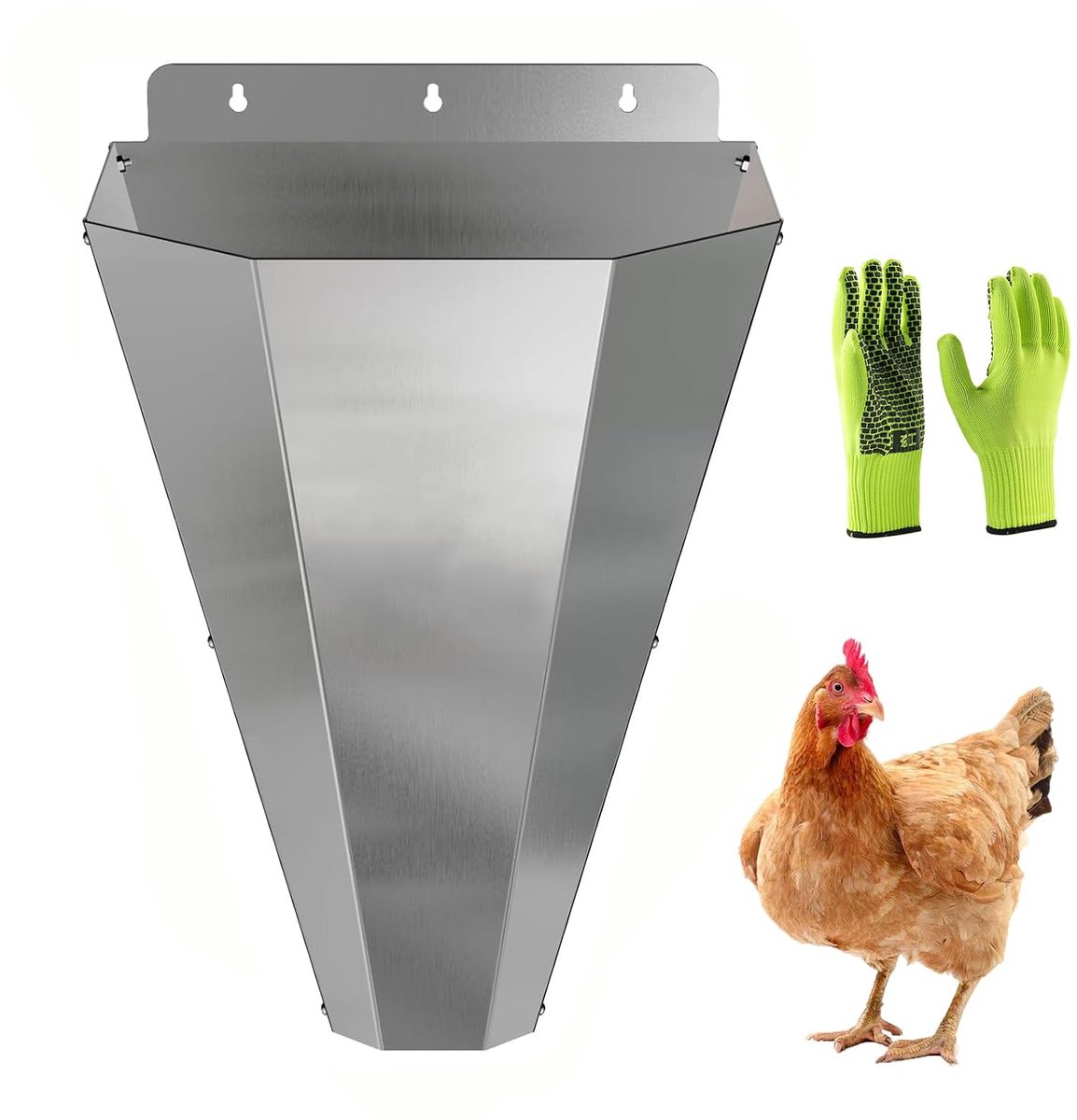 Slachtkegel voor gevogelte - grote gegalvaniseerde stalen kegel - wandmontage - veilig en efficiënt verwerken - ShopVlot