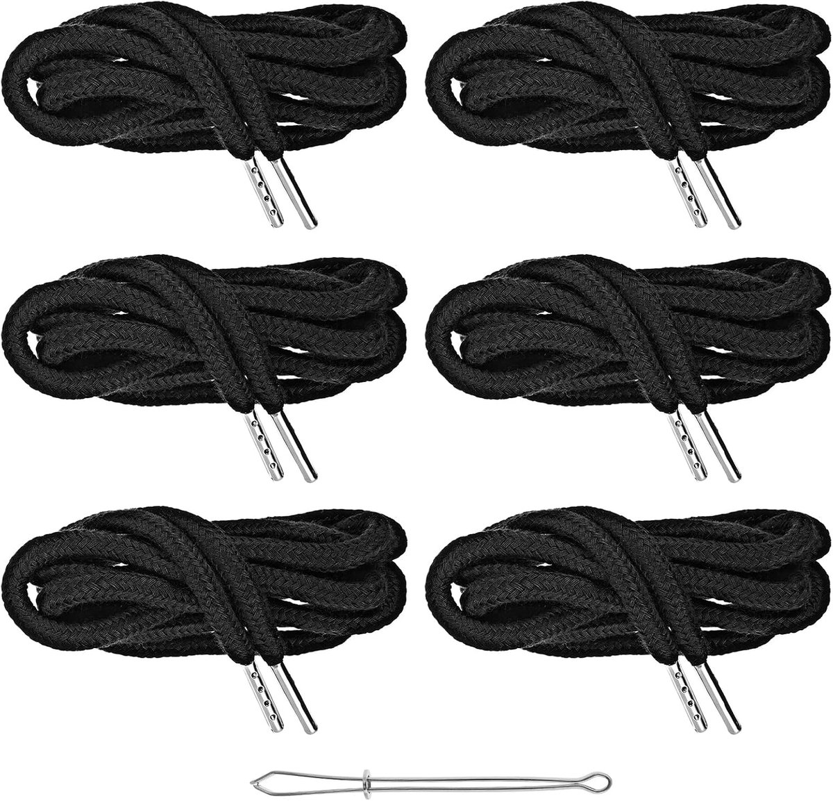 Drawstrings 130 cm - Polyester katoen - Zwart/wit - Vervangingsset voor kleding - ShopVlot