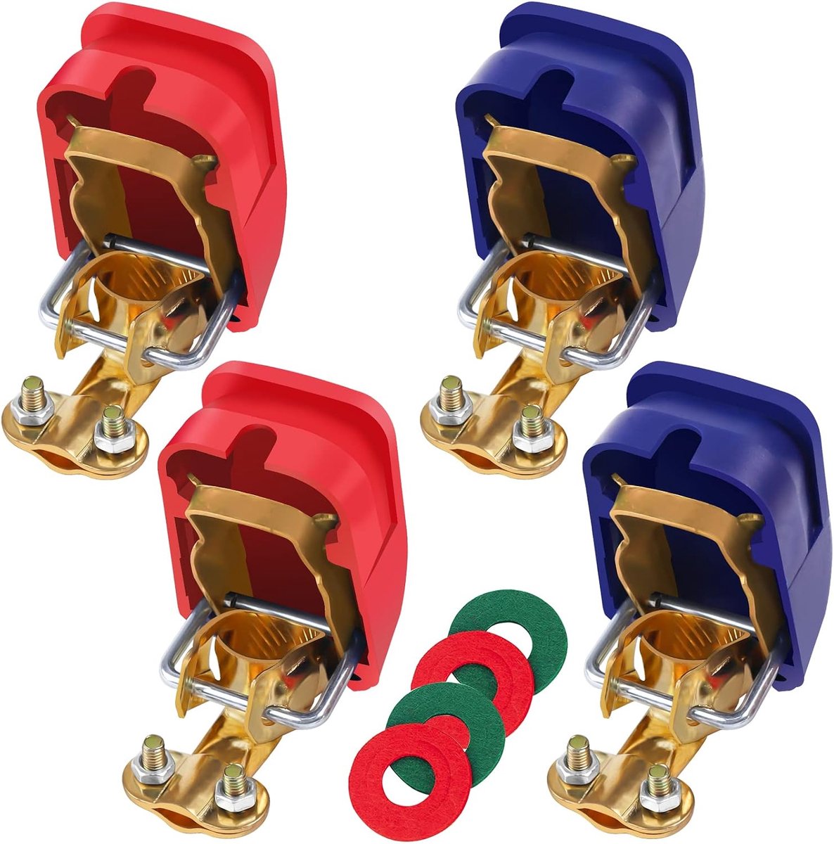 Bolatus 2 pairs of battery terminals, 12 V, battery terminals, battery clamps, quick clamps, battery terminals, set of - ShopVlot