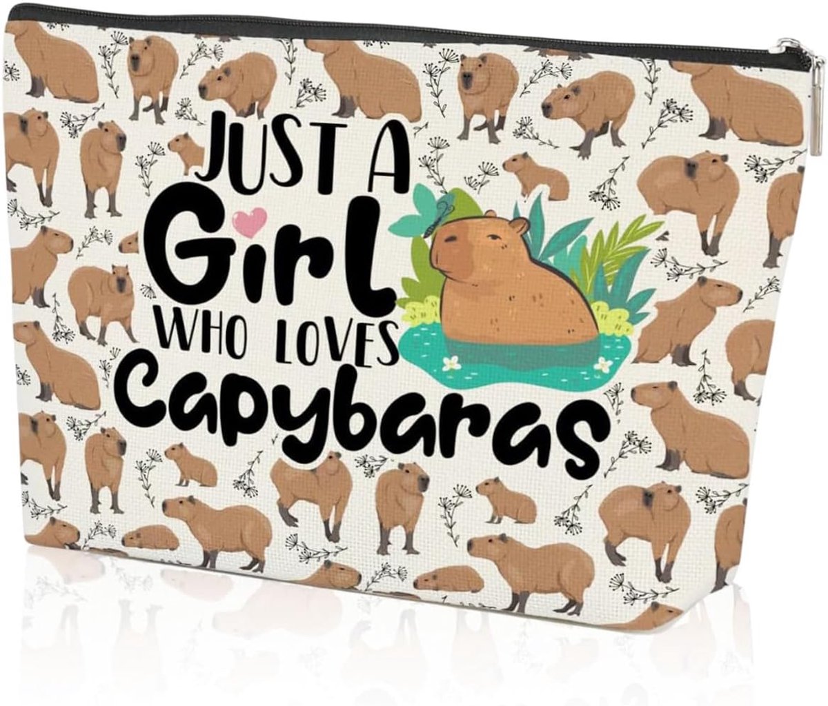 Make-up tas - grote capaciteit - schattig Capybara design - ideaal voor dagelijks gebruik - ShopVlot