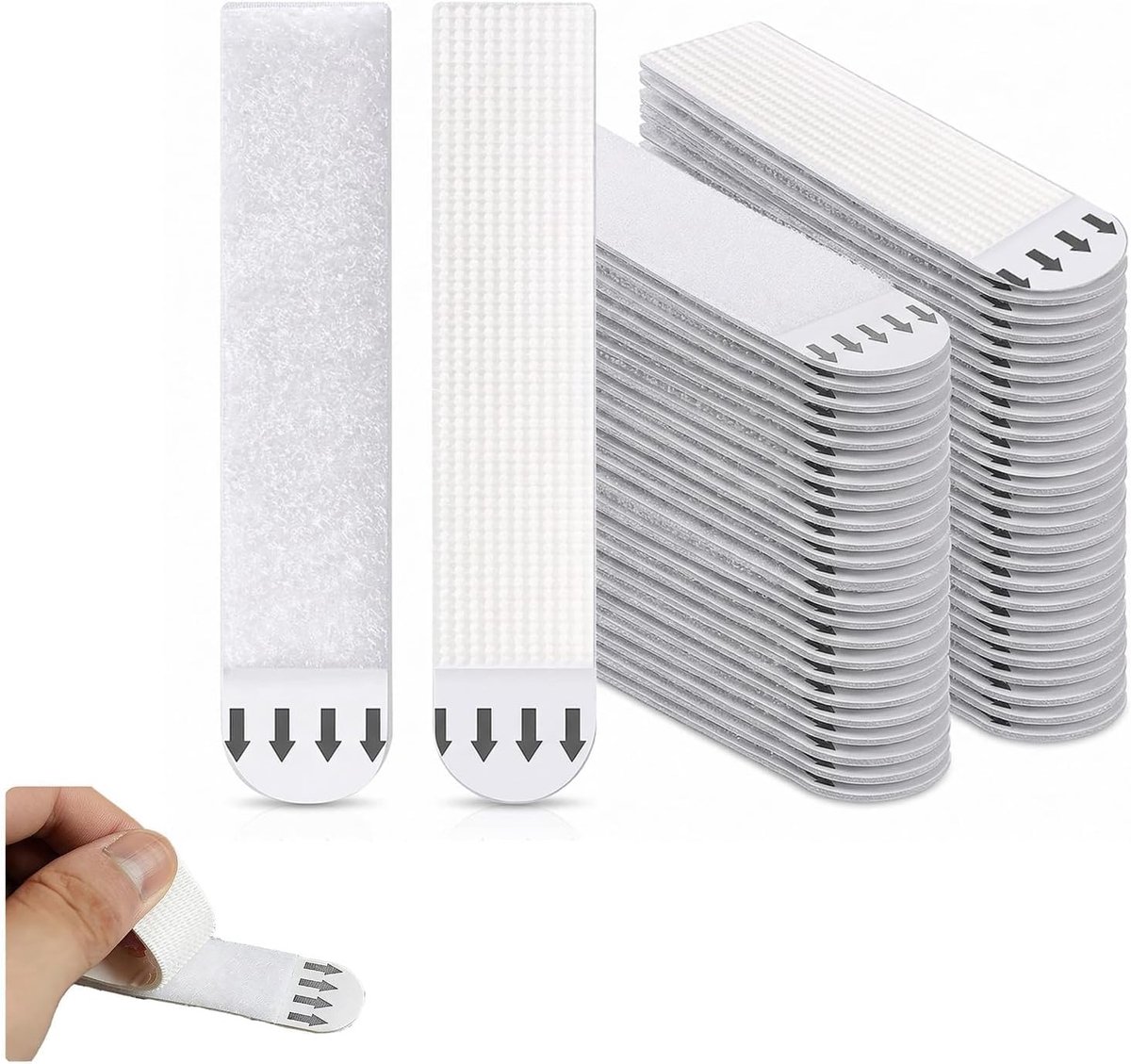 Zelfklevende tabs 10 x 70 mm - Set met 36 paar - Voor foto's en decoraties - Eenvoudig zonder boren - ShopVlot