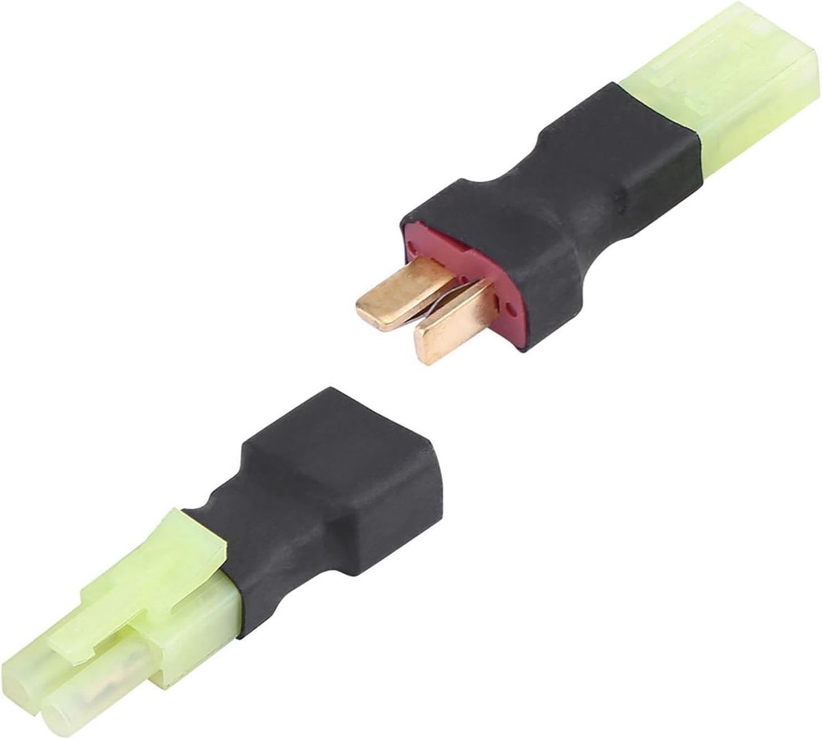 Draadloze T Plug Adapter voor RC Batterijen - 2 Stuks Mini Plug Kabelaansluitingen voor Modelbouw en Drone Accessoires
