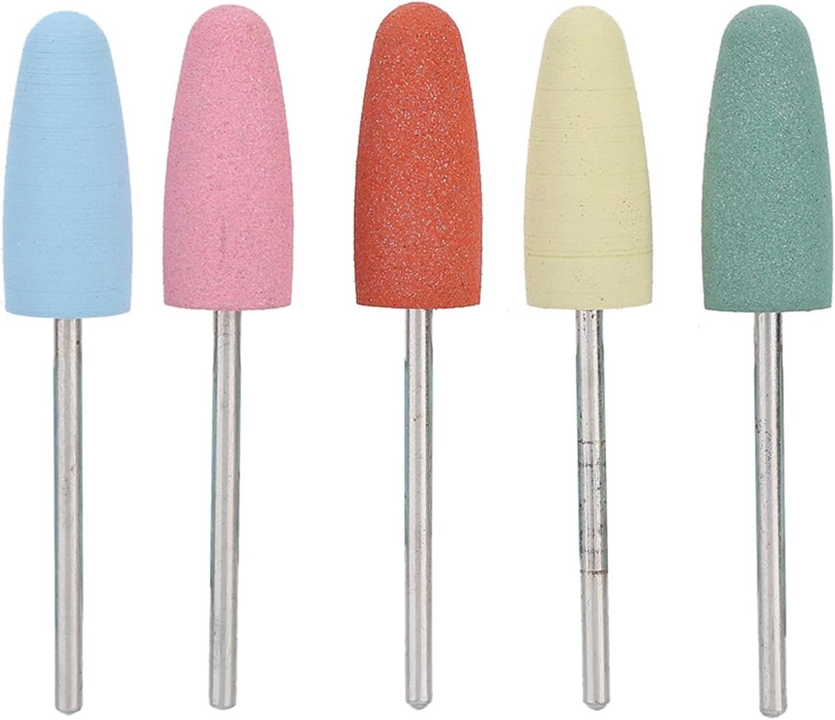 Set van 5 Siliconen Rubber Nageldrill Bits 2.35mm voor Nagelverzorging, Manicure en Pedicure Accessoires