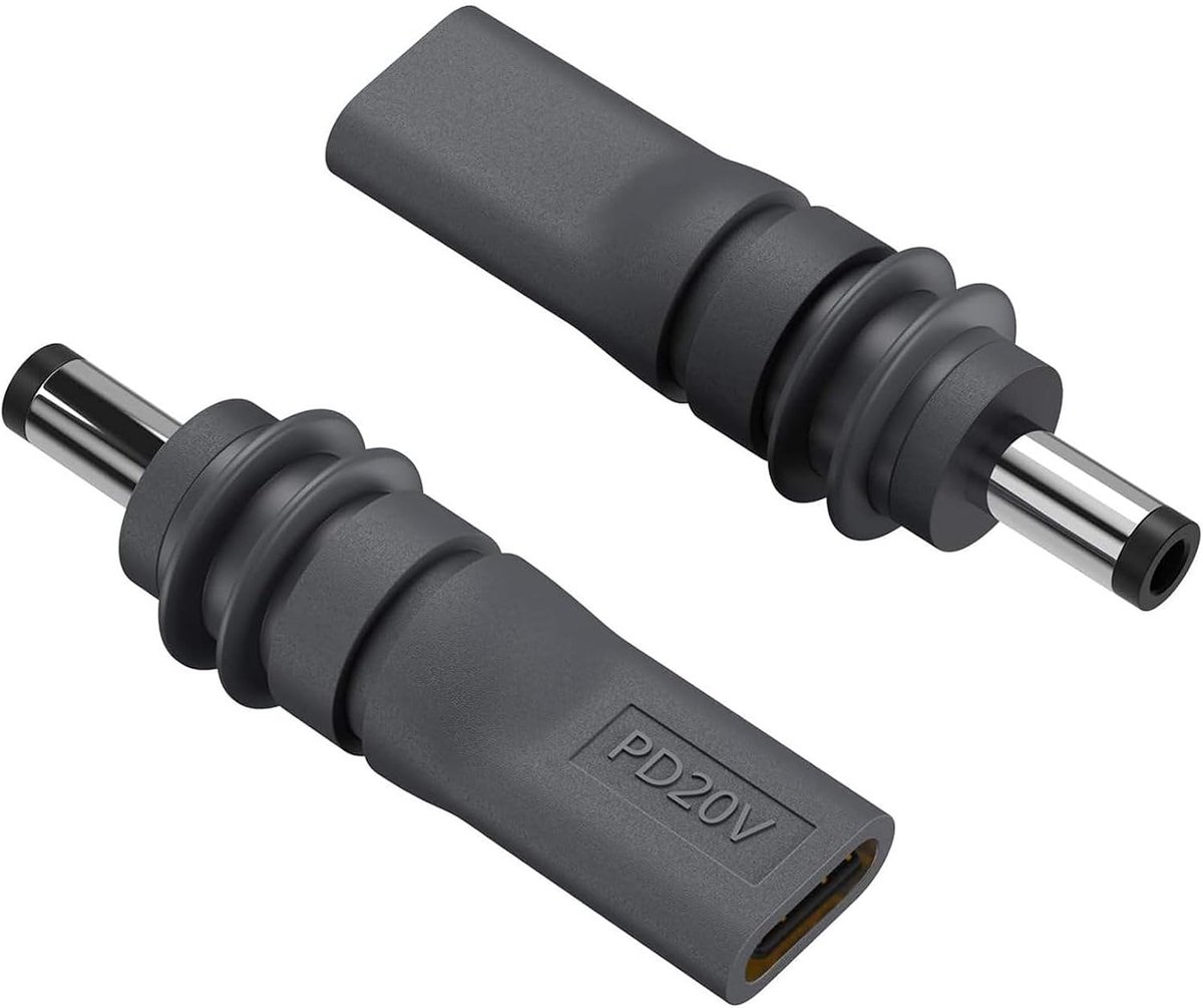 2pcs USB C to DC Power Adapter, DC5521 to USB C, PD100W USB C bus to DC5521 plug, USB type C to DC 20V 5521 Power - ShopVlot