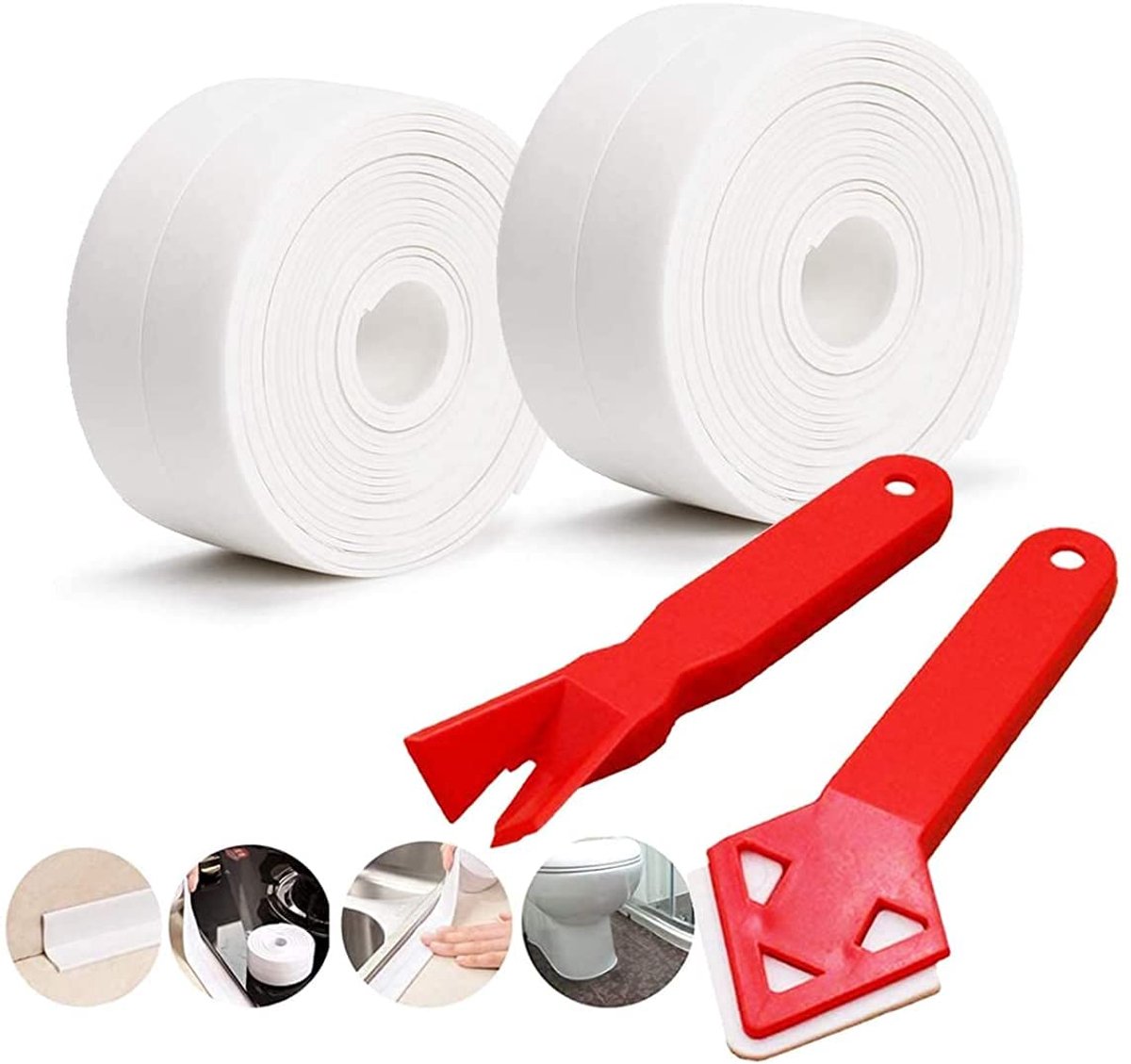 Badafdichtstrip 2 Rollen 3.2m - Zelfklevend - Waterdicht - Ideaal voor badkamer en keuken - ShopVlot