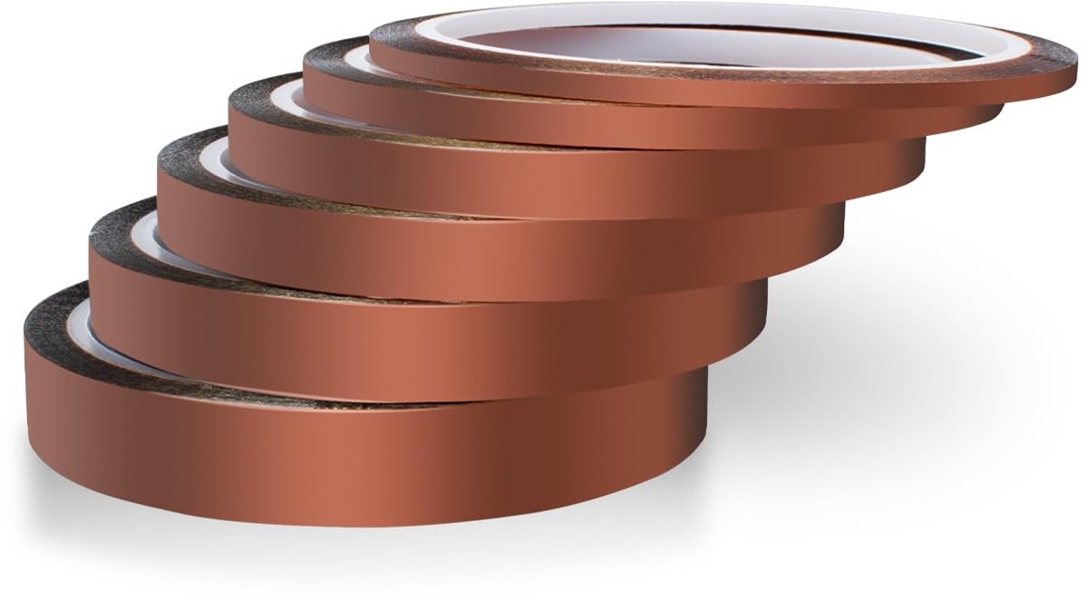 6 Rolls High Temperature Heat Resistant Tape, Width 3mm 5mm 8mm 10mm 12mm 15mm Length 33M Polyimide Film Adhesive Tape - ShopVlot
