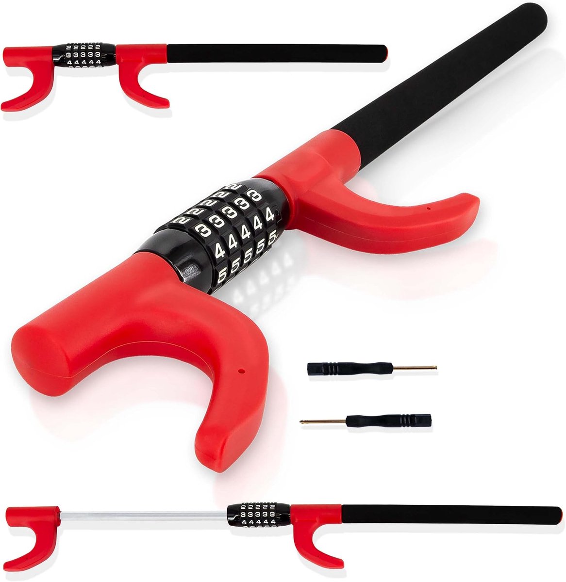 SCHMIDT Security Tools LS-1000 - Extra Long Steering Wheel Lock, Clamp and Anti-Theft Device with Keyless Combination - ShopVlot