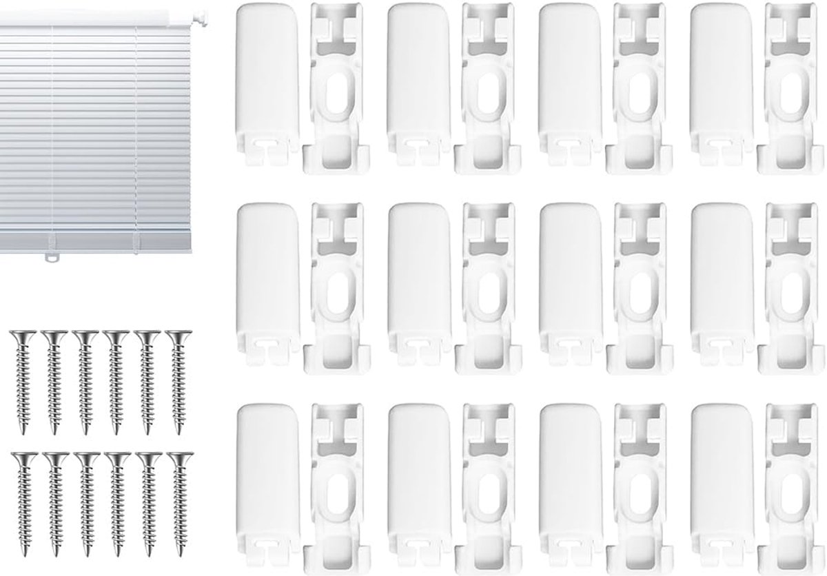 12 Pieces White Pleated Blind Replacement for Pleated Blinds for Window Frames Pleated Blinds (White) - ShopVlot