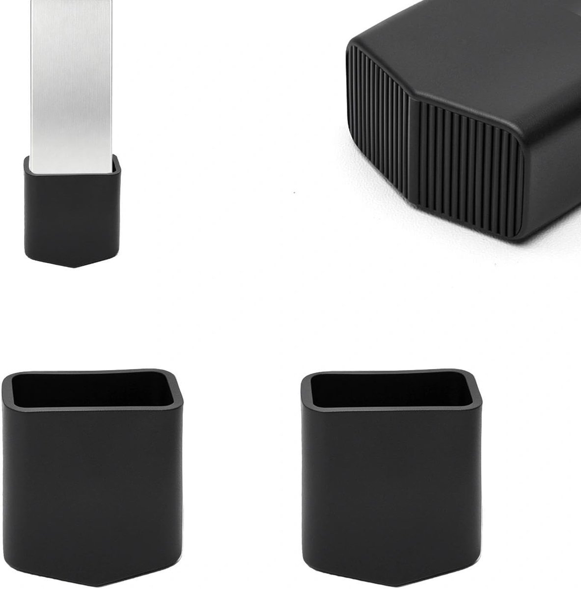 Rubber Voeten Voor Ladders, 2 Stuks, Afmetingen 20×33 mm - Versterkt Rubbermateriaal Antislip Vervangende Ladervoeten - ShopVlot