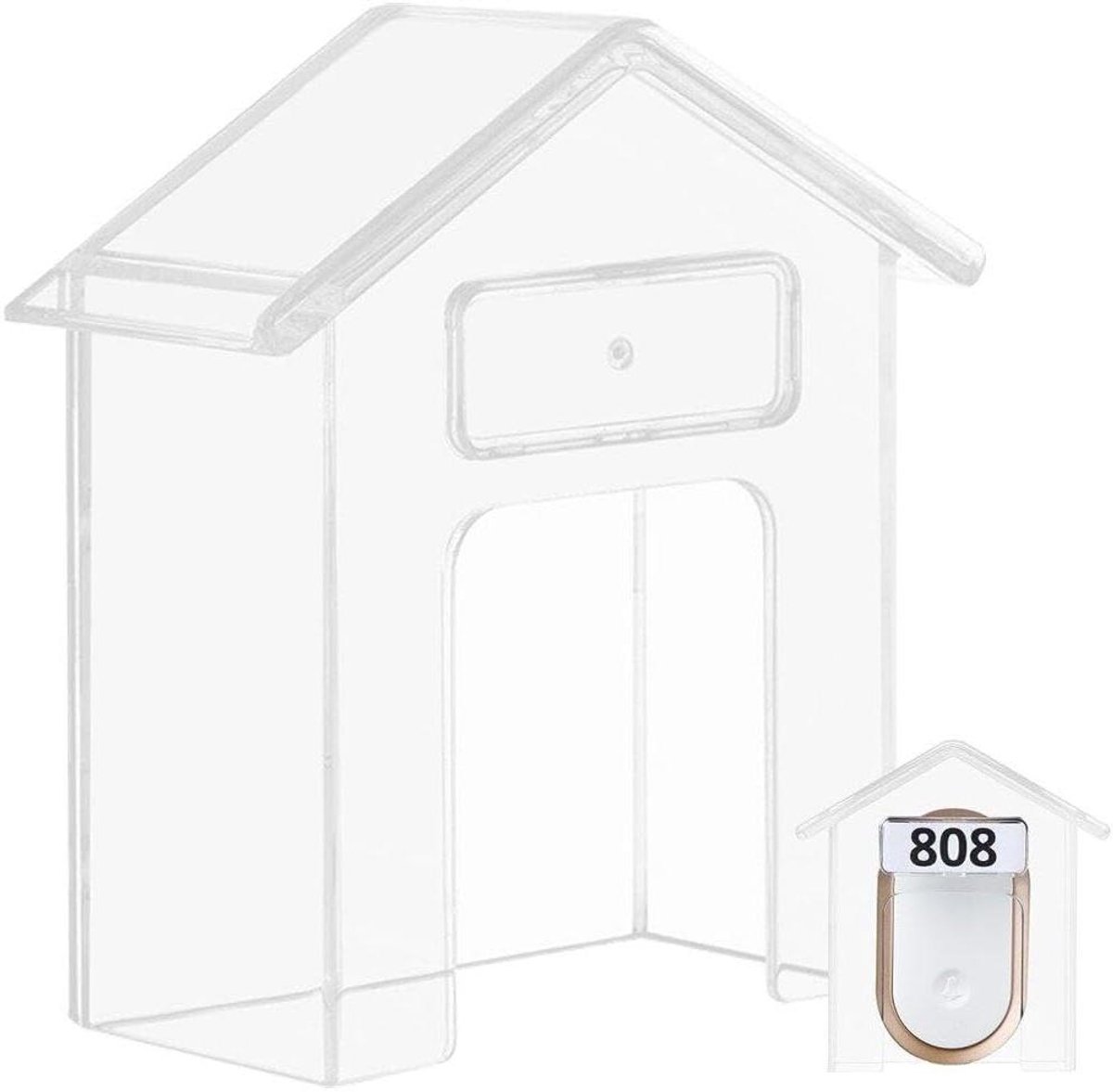 Deurbel Regen Cover - Waterdichte Deurbel Hoes - Bescherming Deurbel - 5-Zijdige Waterdichtheid - 7.2 x 7 cm - Transparant