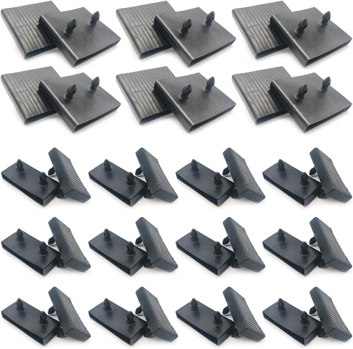 Set of 12 bed slat holders and 24 side slatted holders (63 mm x 9 mm inside), plastic bed slat holders for single beds - ShopVlot