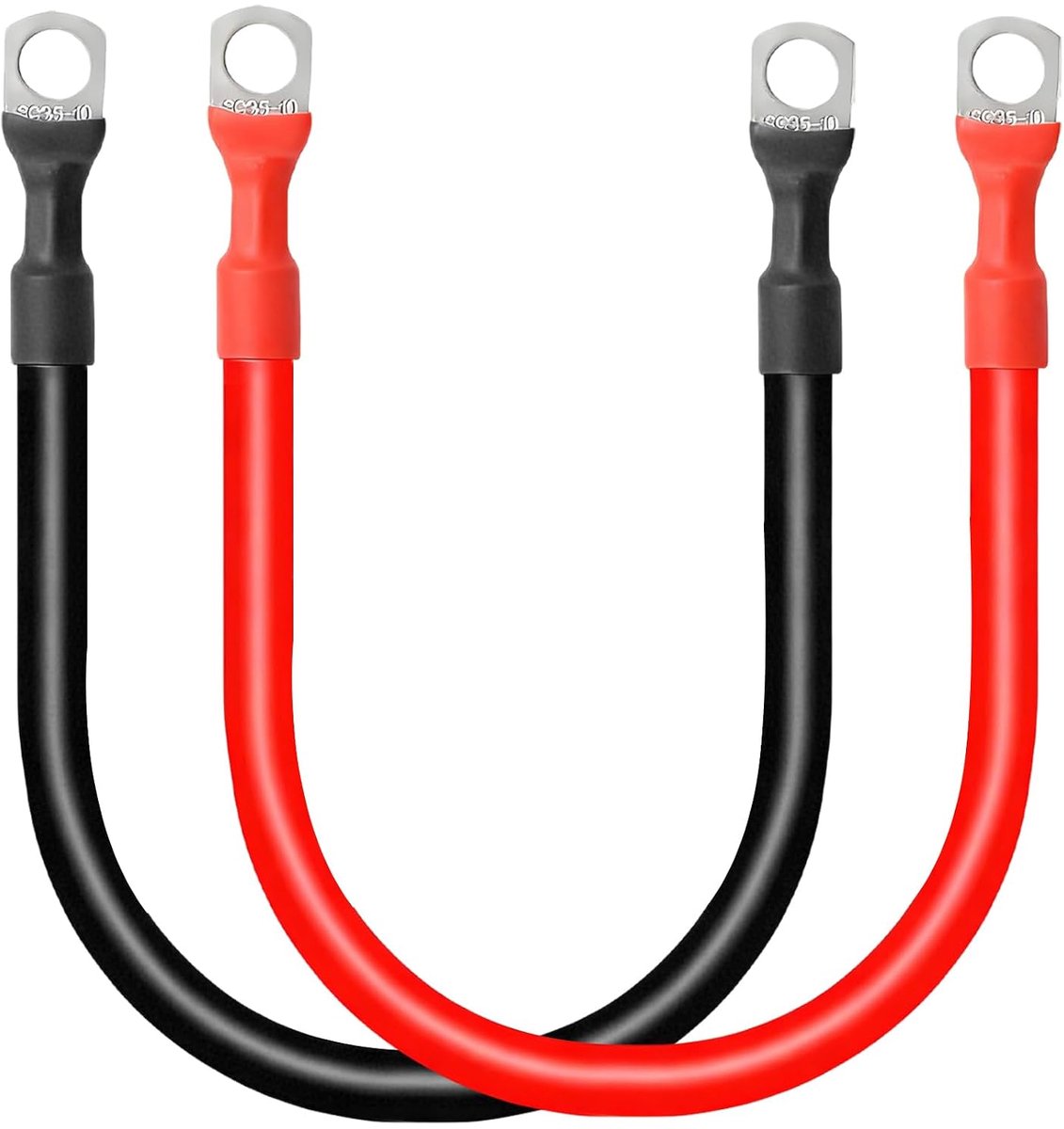 35 mm² 2AWG 50 cm battery cable vehicle, 35 mm² M10 battery connection cable, suitable for 12 V 24 V vehicle batteries - ShopVlot
