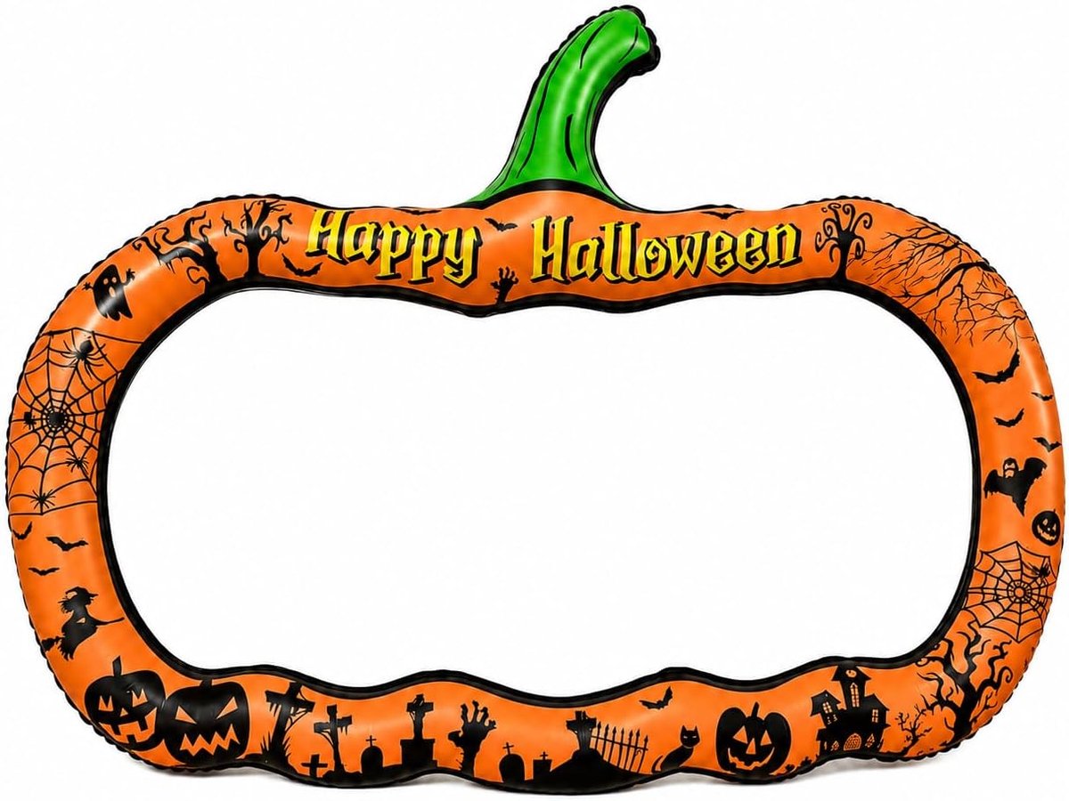 Halloween decoratieve opblaasbare fotolijst in pompoen-design fotobox accessoires - ShopVlot