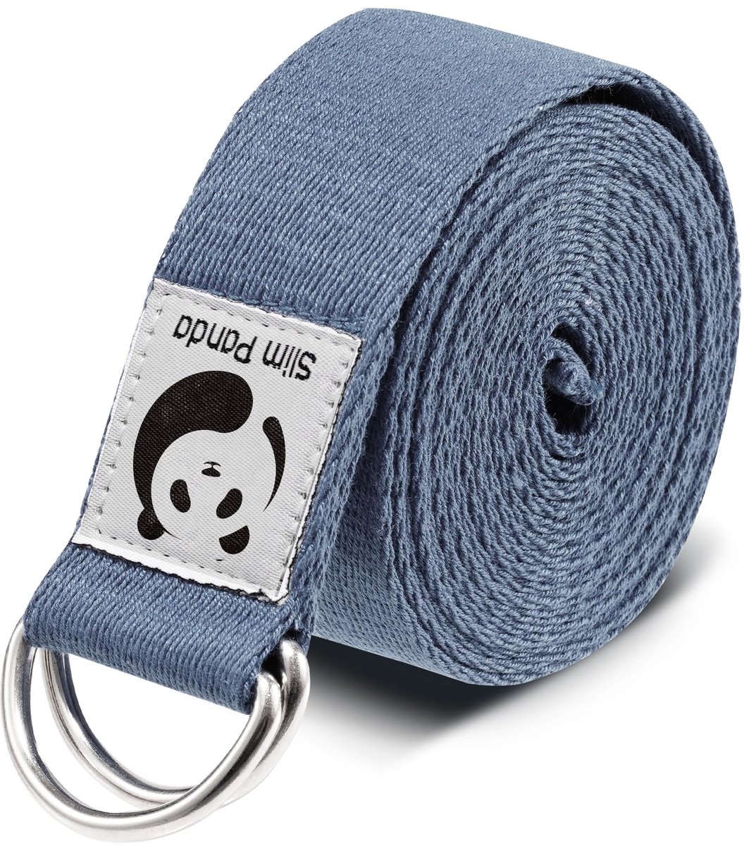 Slim Panda Yogariem Pilates Yoga-riemen Stretch voor Oefening Workout Dans, 1,8 m & 2,5 m Katoenen Yoga-riem met - ShopVlot