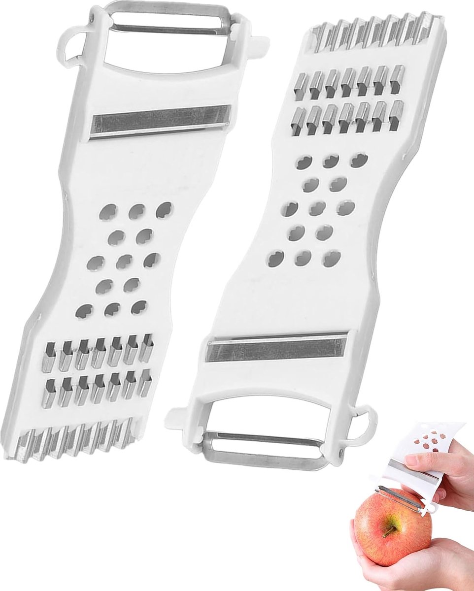 2 stuks Multifunctionele groenteschaler en groentehobel met 5-in-1 functies Sparschaler Kartoffelschaler - ShopVlot