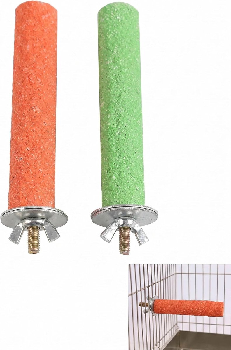 Set van 2 vogelbeugels (willekeurige kleur) – staafjes voor het slijpen en slijpen van klauwen en snavels van - ShopVlot