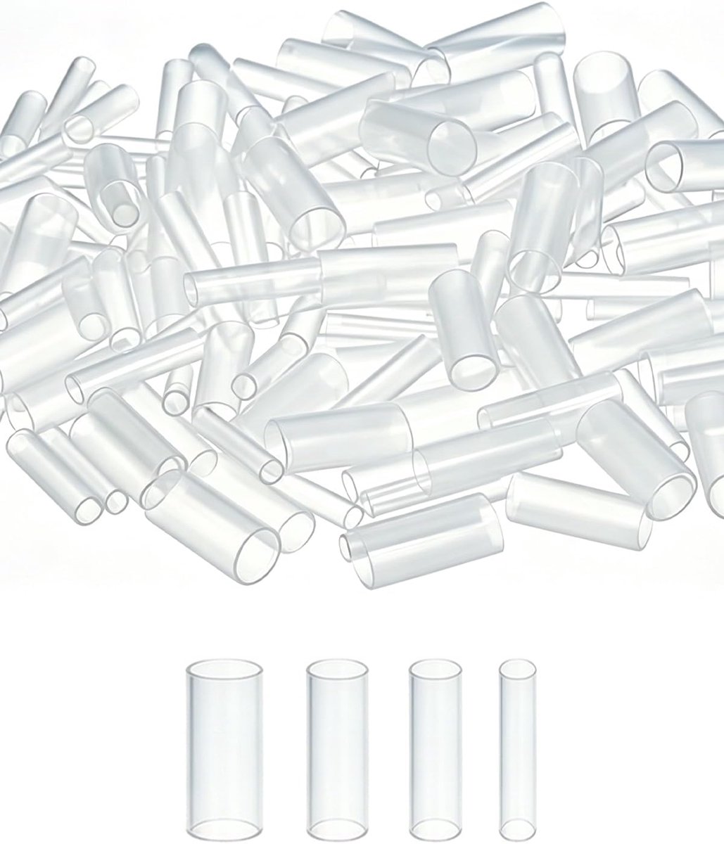 120 stuks veters, 4 maten (4 cm), transparante kunststof, koorduiteinden voor reparatie, doe-het-zelf en vervanging - ShopVlot