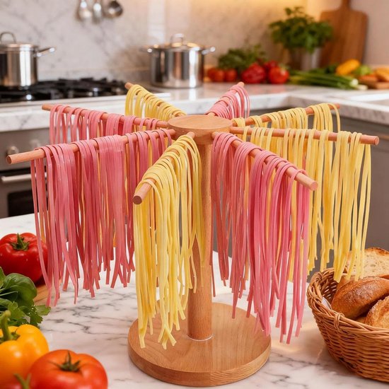 Noedeldroger, draaibare pastadroger, pastadroogrek, met 9 afneembare stanggrepen, voor Italiaanse pasta, Chinese - ShopVlot — afbeelding 4