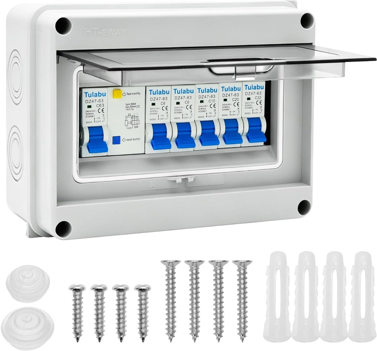 Opbouwverdelerdoos, kleine verdeler, opbouw, 1 rij, 5 modules - ShopVlot