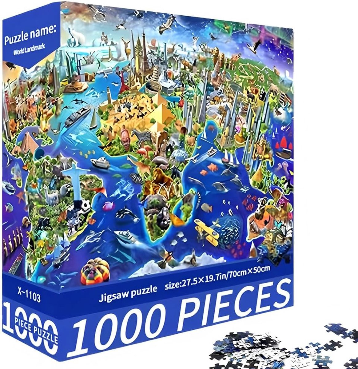 Wereldkaart legpuzzels voor volwassenen 1000 decoupeerzagen aardrijkskunde puzzel met continenten en landen 1000 - ShopVlot