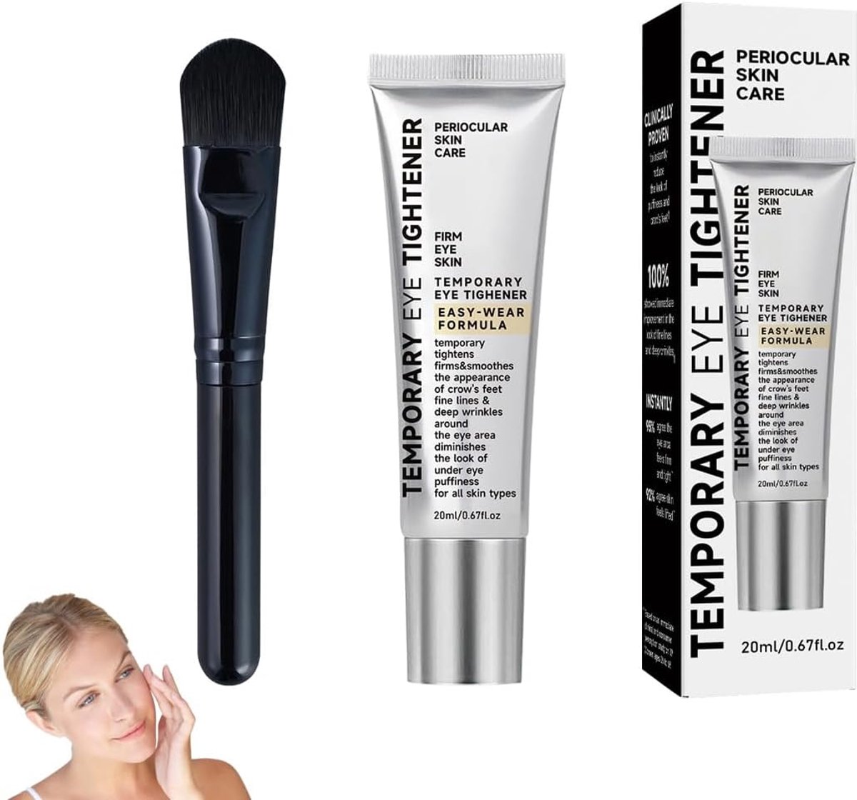 Oogverstevigende crème - 1 stuk met kwast - verzachtende huidverzorging - vermindert fijne lijntjes - ShopVlot
