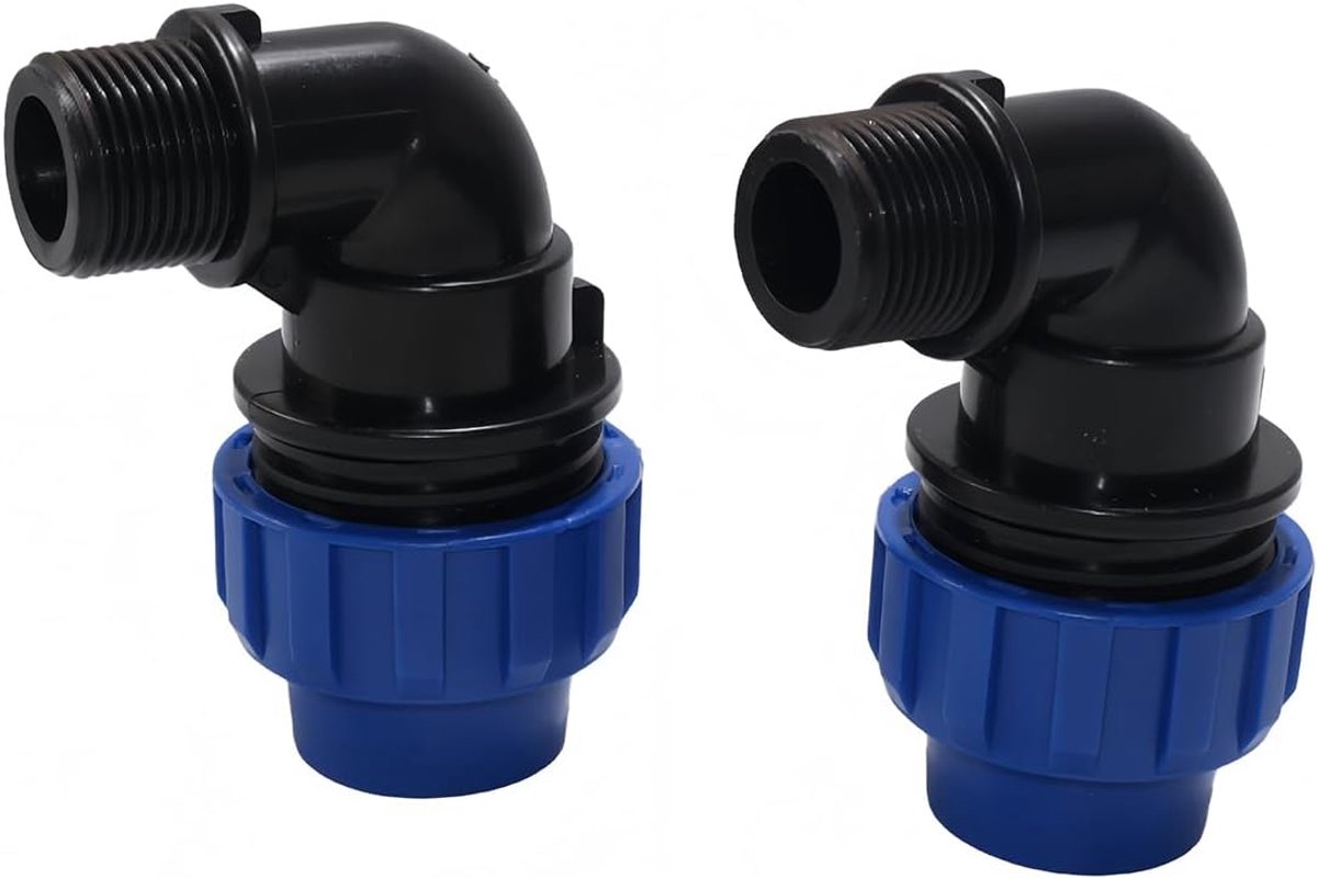 PE mannelijke draad quick elbow 25mmx3/4 inch - push-fit connector - gereedschapsvrij ontwerp - ShopVlot