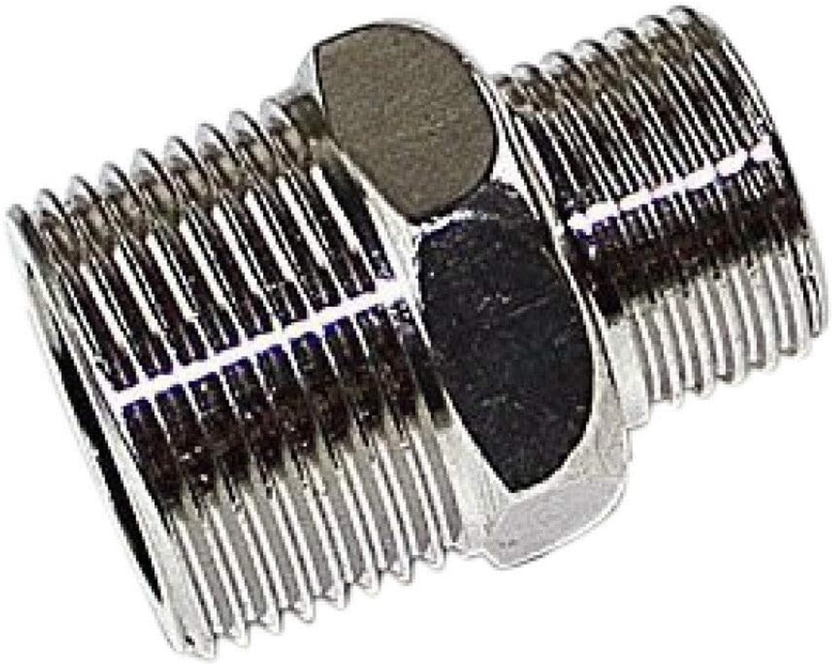 Fittingen reducer 1/2" naar 3/8" - messing - dubbele nippel - ideaal voor leidingen - ShopVlot