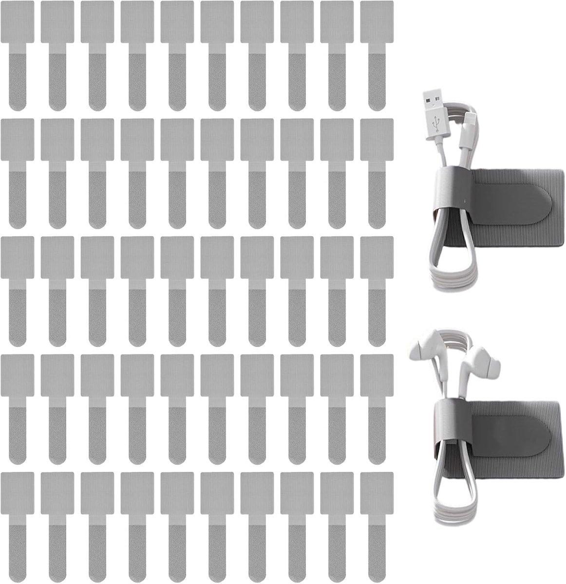 Kabelbeheer Set Onder Bureau 50 Stuks - Zelfklevende Kabelorganizers - Kabelbinders en Kabelclips - ShopVlot