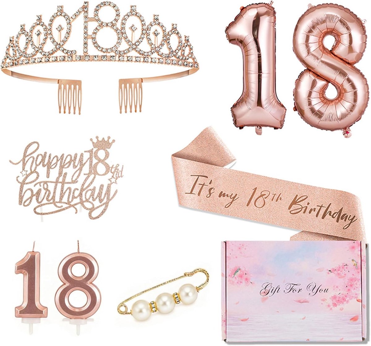 90e verjaardag decoratie vrouw - kroon en sjerp - feestelijk design - perfect voor 90e verjaardag - ShopVlot