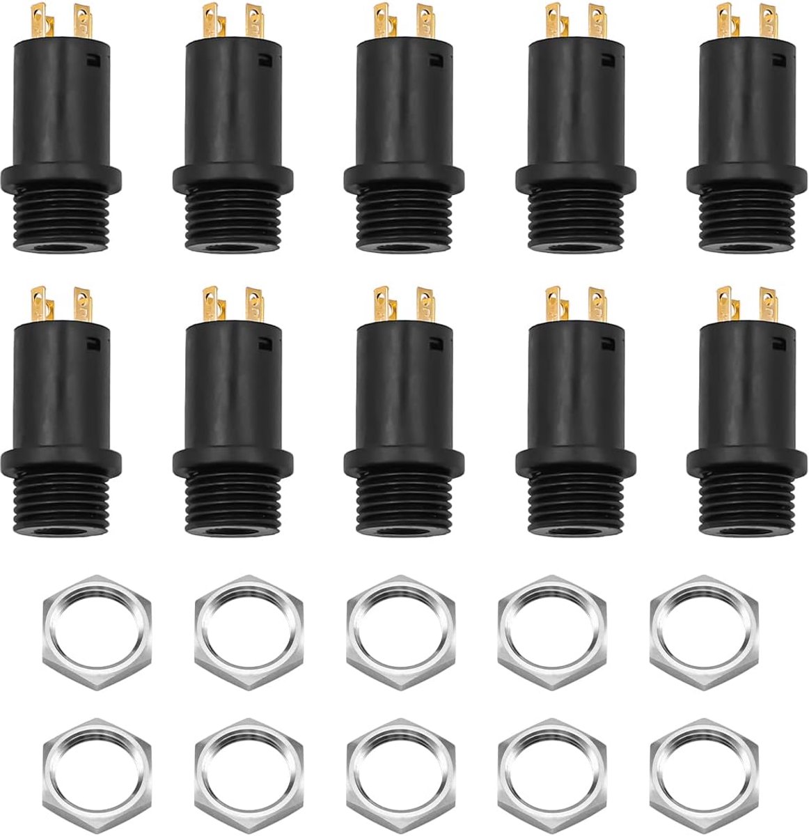 Stereo jack paneelconnector 0.3cm - mini vrouwelijke jack socket - met moeren voor audio - ShopVlot