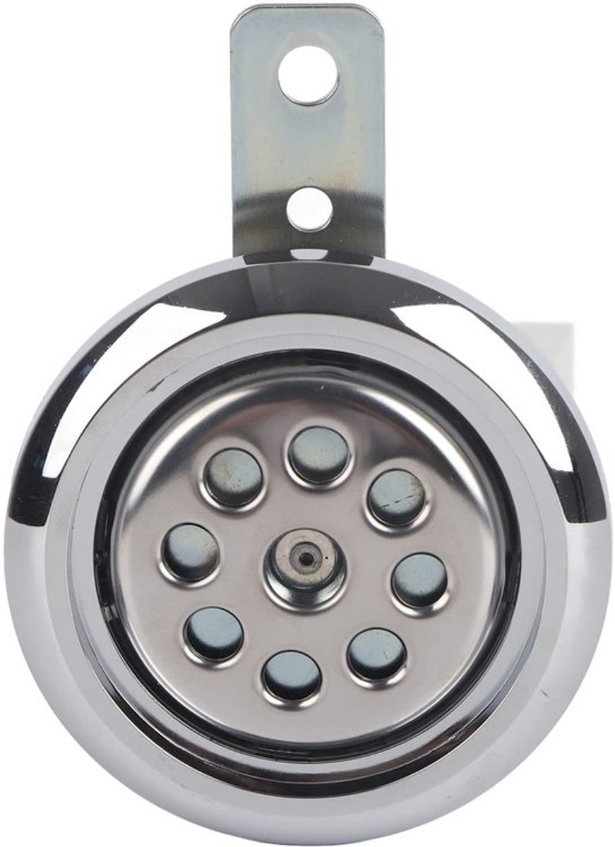 Motorhoorn 105 dB - Waterdichte Claxon - Verchroomde Honingraat Cover - Universele Montage - Lichtgewicht Design - Duurzaam Materiaal