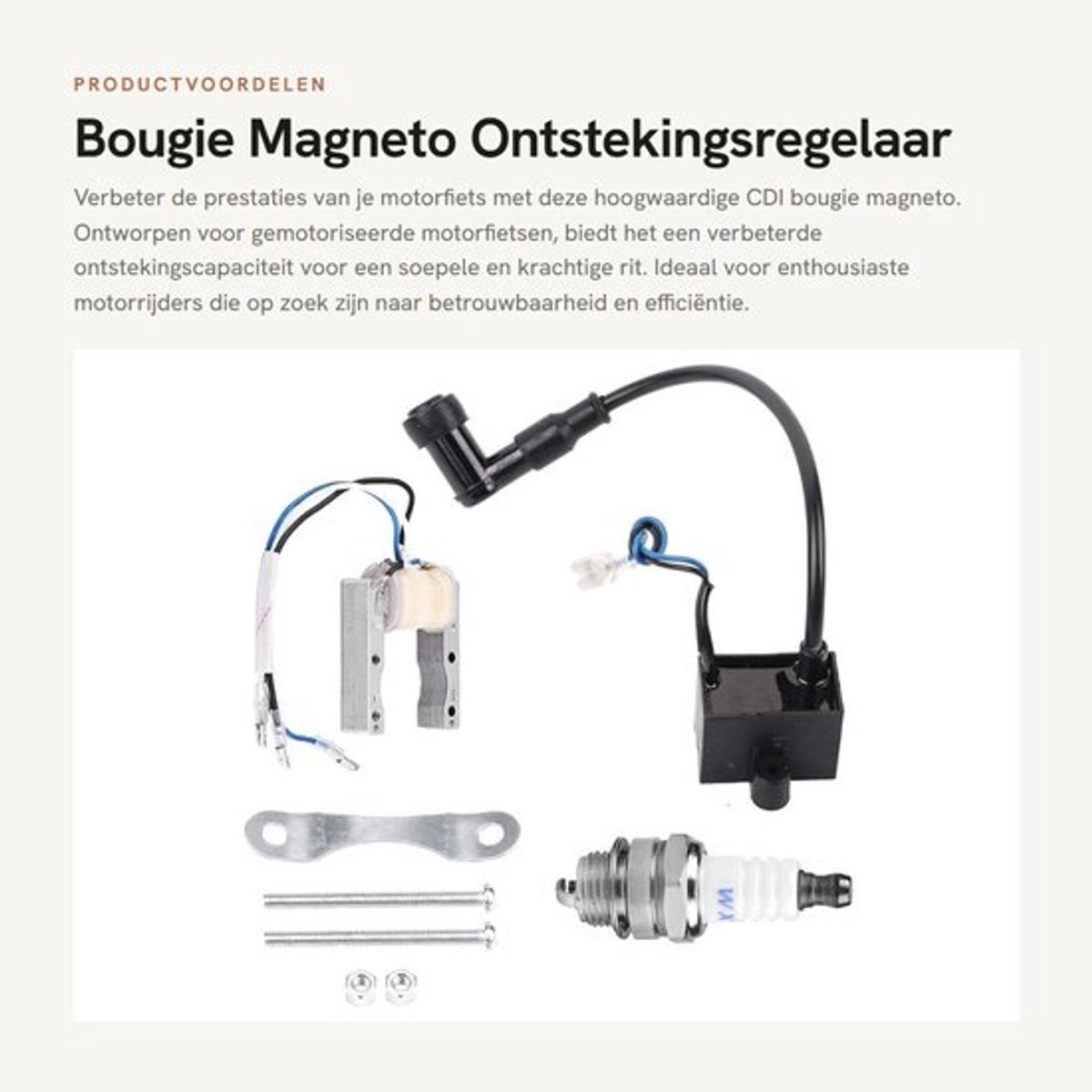 Bougie Magneto - Ontstekingsregelaar Motorfiets - Verhoogt Startintensiteit - Duurzaam en Praktisch - Geschikt voor 4 Takt