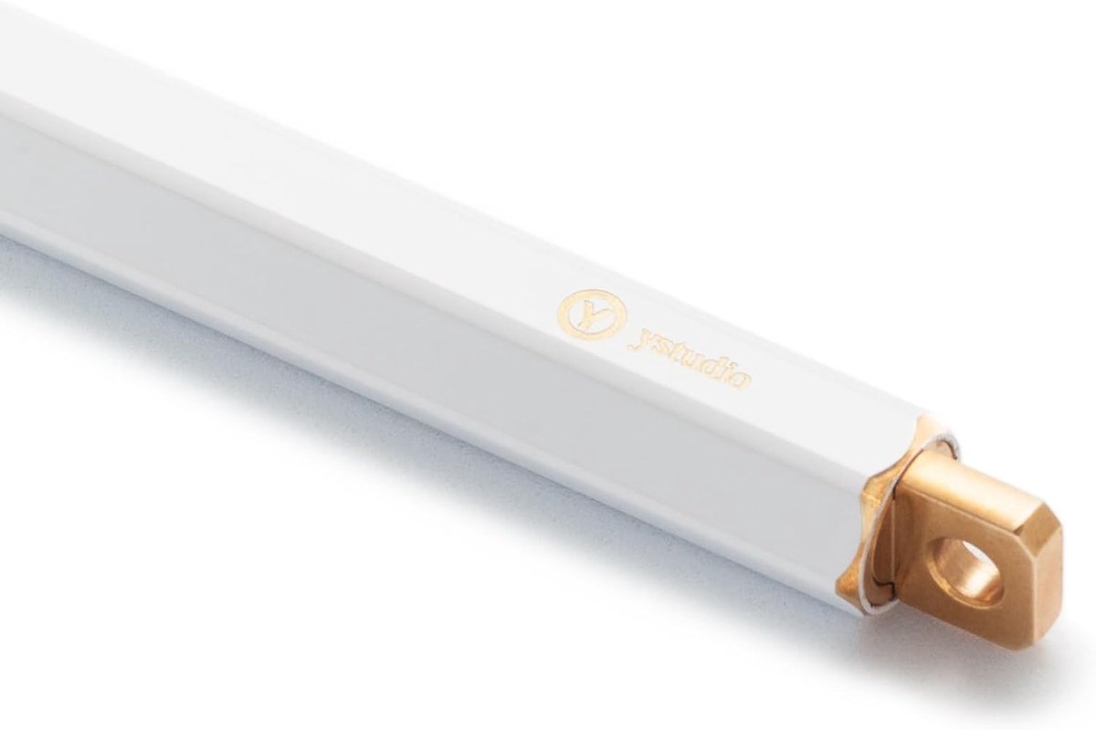 balpen - messing zwart gecoat - met leren band - voor persoonlijk gebruik - ShopVlot