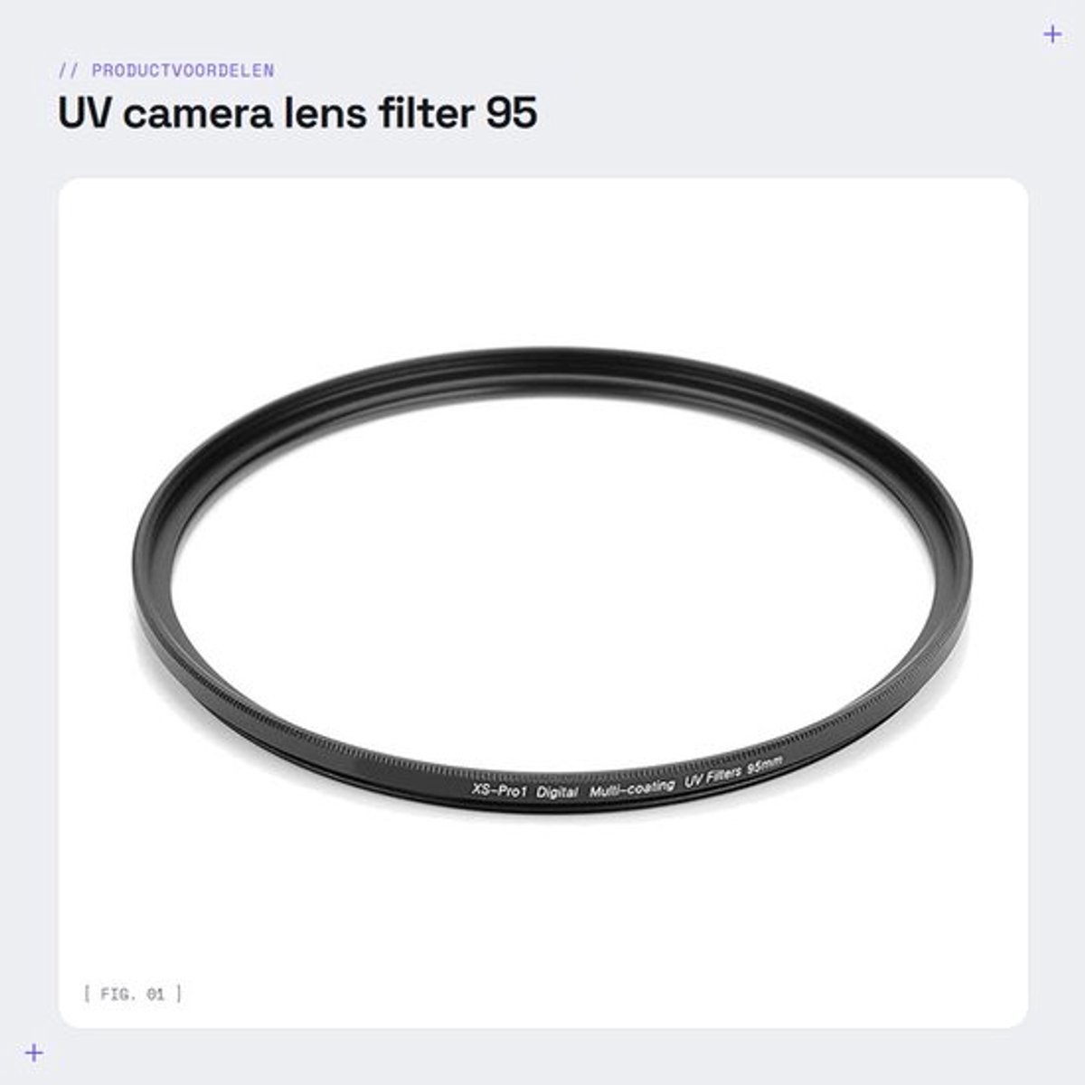 Cameralens Filter 95 mm - Aluminium - Ultra-slim - Dubbelzijdige Coating - Optisch Glas - Hoog Lichtdoorlatendheid - UV-filter