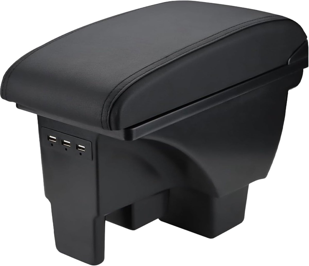 Armsteunbox VW Polo 2019-2024 - Dubbele Laag - Leer - Inclusief USB Oplaadpunt - ShopVlot