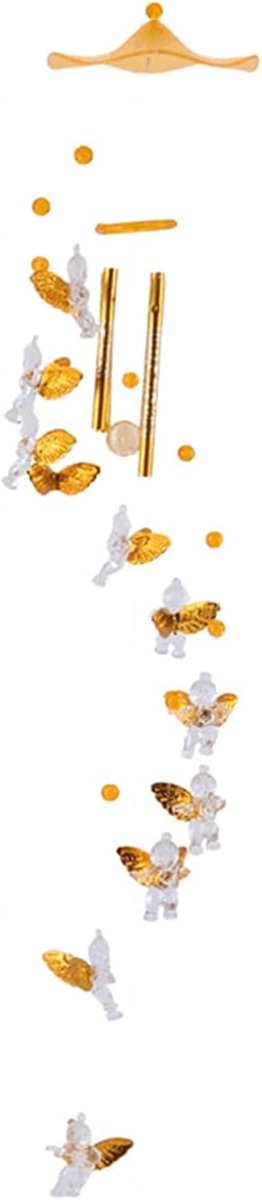 Windgong met Cupido - Gouden Aluminium - Decoratie voor Tuin en Balkon - ShopVlot