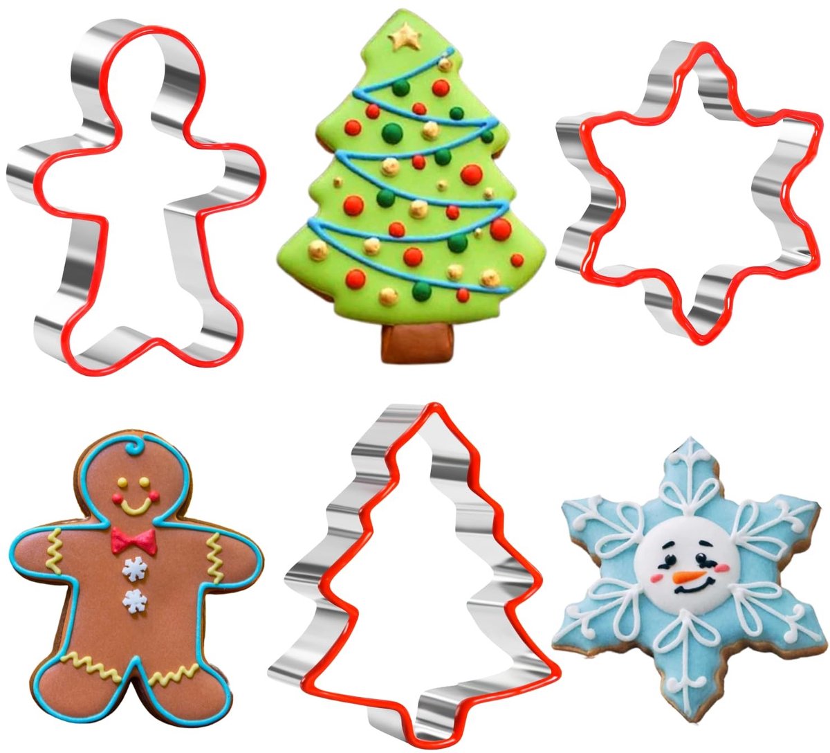 Solidchoice - Set van 3 Kerst Koekjesuitsteekvormpjes in Diverse Vormen